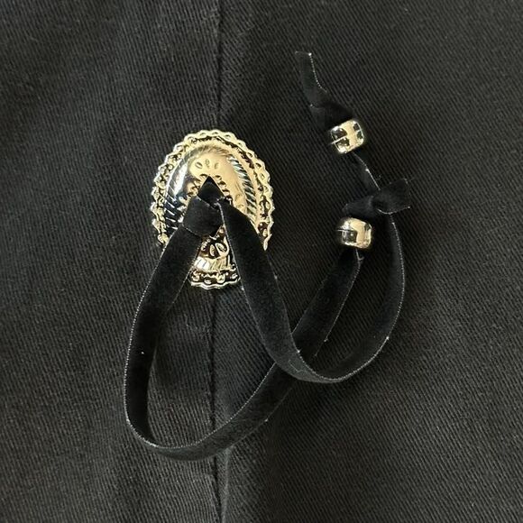 Vtg 70's Circle T Western Skirt Black Bolo Concho Accents Full Maxi 15/16 Medium - Picture 4 of 9